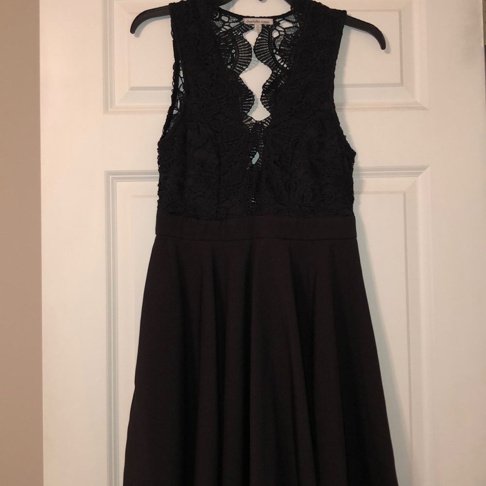 Homecoming dress with laced top and open back